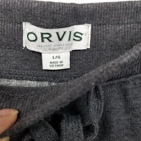 Orvis Luxe Fleece Jogger Pants Large Charcoal Gray Lounge Pant - Picture 10 of 12